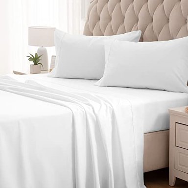 JUEGO DE SABANAS SLEEP ZONE DE MICROFIBRA DE 1800 HILOS EN TALLA GEMELO BLANCO