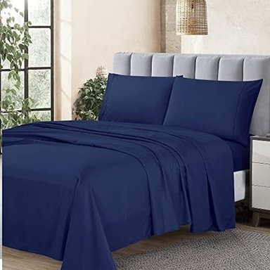 SET SÁBANAS CATHAY HOME MICROFIBRA AZUL 1800 HILOS TALLA GEMELO