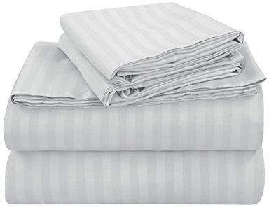JUEGO DE SABANAS ROYALE LINENS DE LINO MICROFIBRA DE 1800 HILOS EN TALLA TWIN XL PLATA