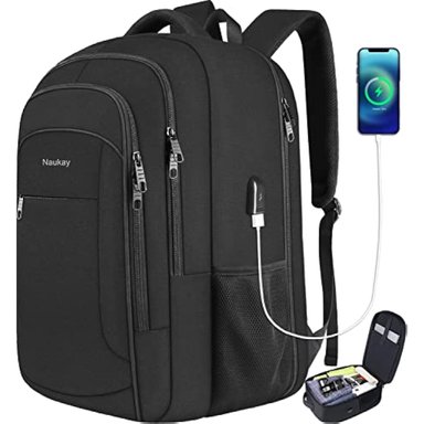 MOCHILA PARA LAPTOP NAUKAY UNISEX EN NEGRO