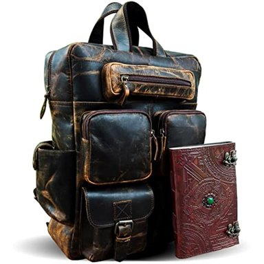 MOCHILA GLOBAL SHOPEX MARRÓN LEATHER AND STITCHES UNISEX