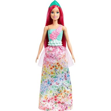 BARBIE DREAMTOPIA - MUÑECA PRINCESA CABELLO ROSA OSCURO CON CORPIÑO BRILLANTE FALDA