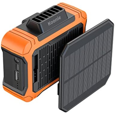 KOONIE VENTILADOR DE CLIP DE CINTURA DE 10000 MAH CON PANEL SOLAR