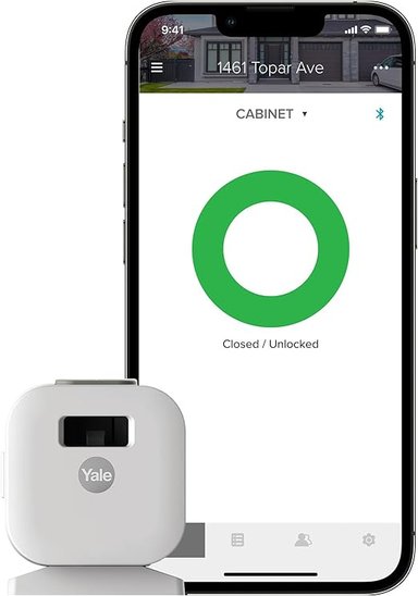 CERRADURA AMAZON BLANCO DE GABINETE INTELIGENTE YALE ACCESO SIN IMÁN Y LLAVE CON TU TELÉFONO O APPLE WATCH