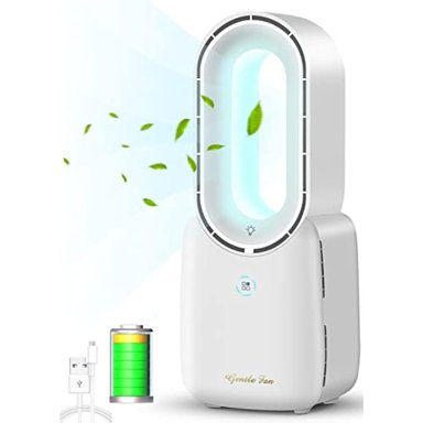 MISBY VENTILADOR DE ESCRITORIO PORTÁTIL SIN ASPAS DE 11.8 PULGADAS DE REFRIGERACIÓN PERSONAL CON 4 VELOCIDADES