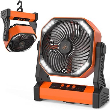 KITWLEMEN VENTILADOR DE CAMPAMENTO CON LINTERNA LED 20000 MAH RECARGABLE CON BATERÍA