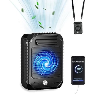 VENTILADOR PORTÁTIL CON CLIP DE CINTURA PERSONAL RECARGABLE DE CUELLO DE 10000 MAH