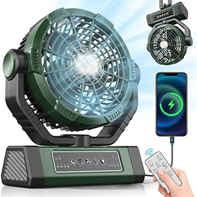 KORBOT VENTILADOR DE CAMPING DE 20000 MAH DE 9 PULGADAS