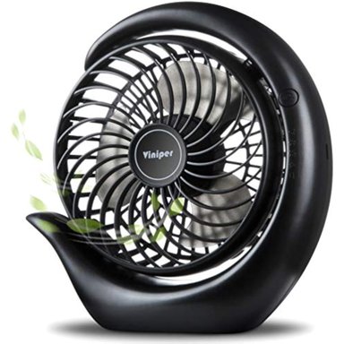 VENTILADOR VINIPER OPERADO BATERÍA RECARGABLE ROTACION 180° 3 VELOCIDADES