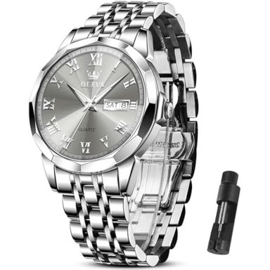 RELOJ OLEVS HOMBRE 9931-9970-9990G PLATEADO