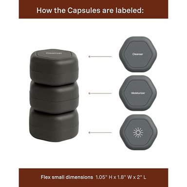 CONTENEDORES DE VIAJE DE 3 CAPSULAS MEDIANAS DE 0.56 ONZAS CADENCE EN MARRÓN - 2