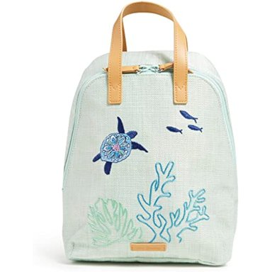 VERA BRADLEY MINI MOCHILA DE PLAYA DE PAJA PARA MUJER