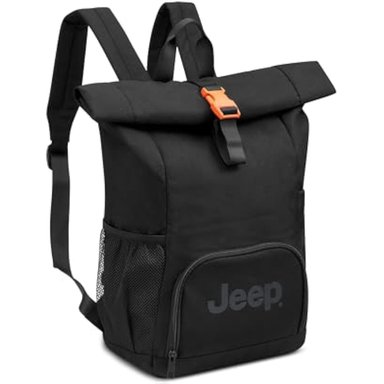 JEEP JS016D MOCHILA DE VIAJE PARA PORTÁTIL ROLLTOP NEGRO