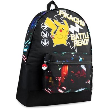 POKEMON MOCHILA PARA NIÑOS Y NIÑAS ADOLESCENTES PIKACHU EEVEE POKEBALL NEGRO