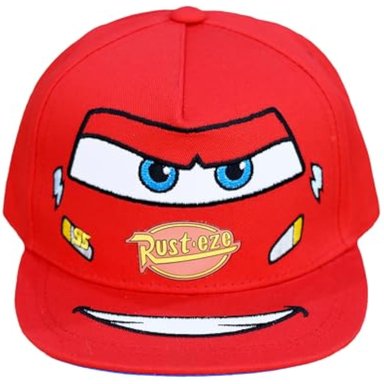 DISNEY PIXAR CARS - GORRA DE BÉISBOL LIGHTNING MCQUEEN DE ALGODÓN AJUSTABLE CON CIERRE DE VELCRO