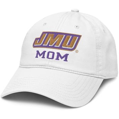 ELITE AUTHENTICS JAMES MADISON DUKES MOM - GORRA DE BÉISBOL AJUSTABLE CON LICENCIA OFICIAL BLANCO