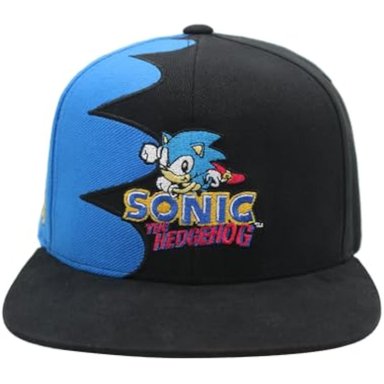 CONCEPT ONE SONIC THE HEDGEHOG SNAPBACK - GORRA AJUSTABLE CON ALA PLANA COLOR NEGRO