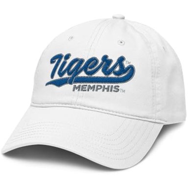MEMPHIS TIGERS CURSIVE WHITE - GORRA DE BÉISBOL AJUSTABLE CON LICENCIA OFICIAL
