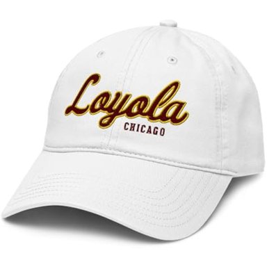 ELITE AUTHENTICS LOYOLA CHICAGO RAMBLERS CURSIVE LOGO GORRA DE BÉISBOL AJUSTABLE CON LICENCIA OFICIAL