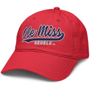 MISSISSIPPI OLE MISS REBELS CURSIVE RED GORRA DE BÉISBOL AJUSTABLE CON LICENCIA OFICIAL