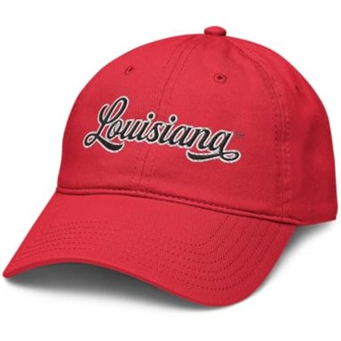 ELITE AUTHENTICS LOUISIANA LAFAYETTE RAGIN' CAJUNS SCRIPT - GORRA DE BÉISBOL AJUSTABLE ROJA