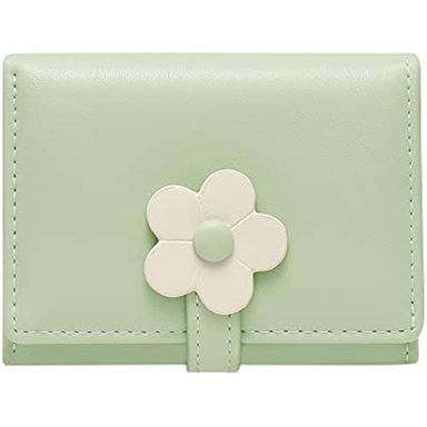 PEQUEÑA Y BONITA CARTERA DE TRES PLIEGUES DELGADA  CON VENTANA DE IDENTIFICACIÓN