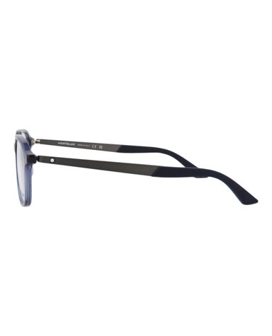 MONTURA ÓPTICA MONTBLANC DE ACETATO RECICLADO CON MARCO REDONDO (HOMBRE) EN COLOR AZUL RUTENIO - 3