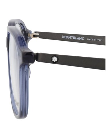 MONTURA ÓPTICA MONTBLANC DE ACETATO RECICLADO CON MARCO REDONDO (HOMBRE) EN COLOR AZUL RUTENIO - 4