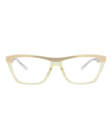 MONTURA ÓPTICA BOTTEGA VENETA CON FORMA DE OJO DE GATO (HOMBRE) Y MUJER EN DORADO DORA - 1