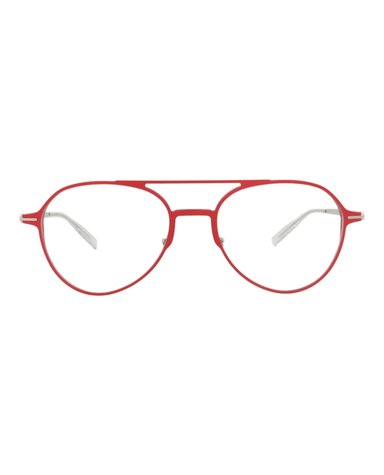 MONTURA ÓPTICA MONTBLANC AVIATOR-FRAME DE ALUMINIO (HOMBRE) EN COLOR ROJO PLATEADO Y TRANSPARE - 1