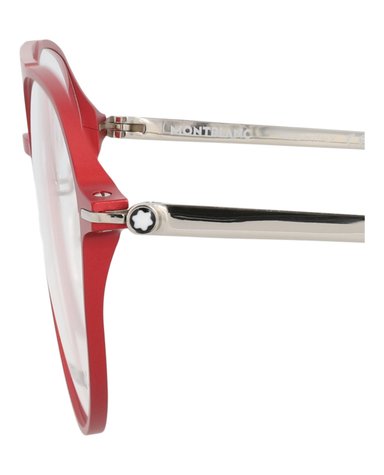 MONTURA ÓPTICA MONTBLANC AVIATOR-FRAME DE ALUMINIO (HOMBRE) EN COLOR ROJO PLATEADO Y TRANSPARE - 4