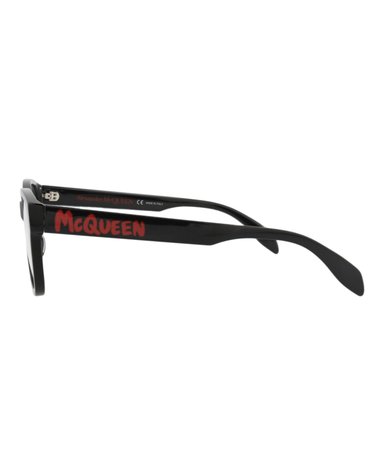 MONTURA ÓPTICA ALEXANDER MCQUEEN DE ACETATO CON MARCO CUADRADO (HOMBRE) EN NEGRO NEGRO TRANSPAREN - 3