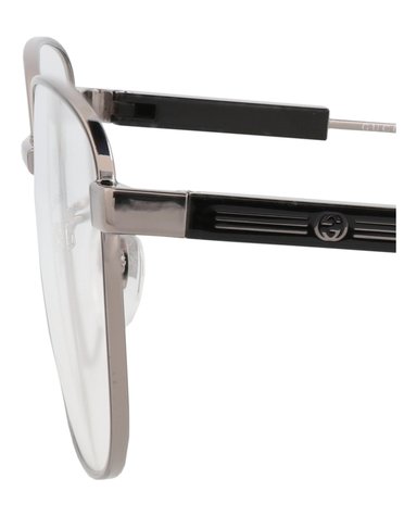 MONTURA ÓPTICA METÁLICAS GUCCI CON MARCO CUADRADO (HOMBRE) EN RUTENIO Y RUTENIO TRANSPARENTE - 4