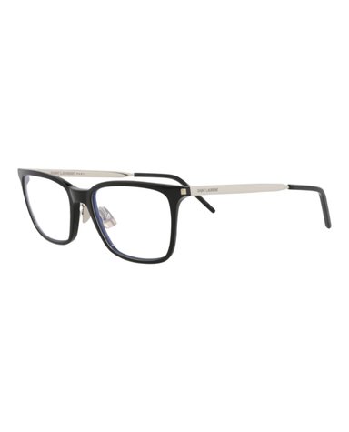 MONTURA ÓPTICA SAINT LAURENT DE ACETATO CON MARCO CUADRADO (HOMBRE) EN NEGRO PLATEADO Y TRANSP - 2