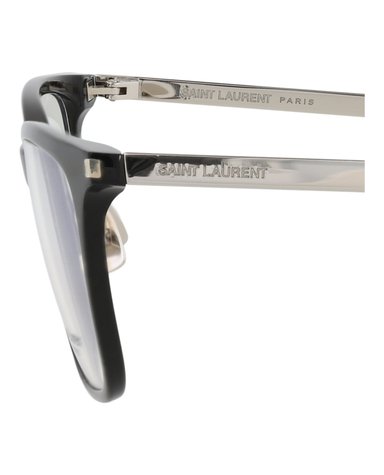 MONTURA ÓPTICA SAINT LAURENT DE ACETATO CON MARCO CUADRADO (HOMBRE) EN NEGRO PLATEADO Y TRANSP - 4