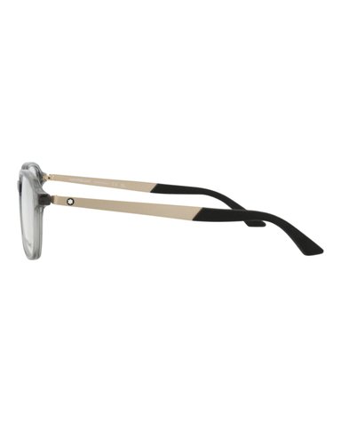 MONTURA ÓPTICA MONTBLANC DE ACETATO RECICLADO CON MARCO REDONDO (HOMBRE) EN GRIS DORADO TRANSPA - 3