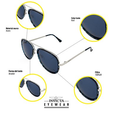 LENTES DE SOL INVICTA I14879-SPE-06-P06 HOMBRE/MUJER PROTECCIÓN UV - 4