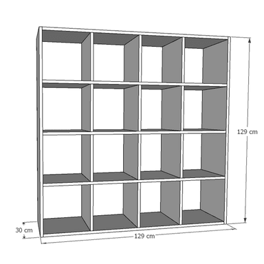 ORGANIZADOR WONDER WOOD MUEBLERÍA JUGUETERO MONTESSORI 16 COMPARTIMIENTOS MELAMINA NIÑOS Y NIÑAS BLANCO - 3