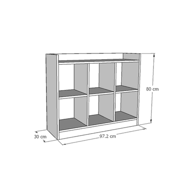 ORGANIZADOR COMODA JUGUETERO MONTESSORI WONDER WOOD MUEBLERIA DE 6 COMPARTIMIENTOS MELAMINA BLANCA - 3