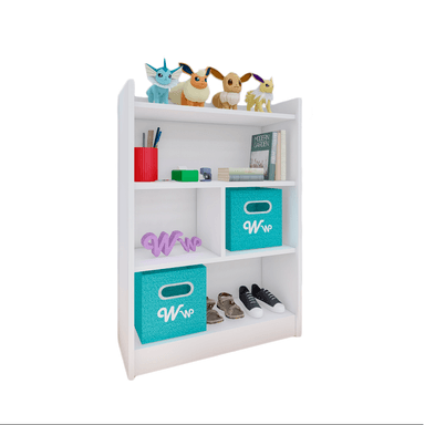 ORGANIZADOR COMODA JUGUETERO MONTESSORI WONDER WOOD MUEBLERIA DE 4 COMPARTIMIENTOS MELAMINA BLANCA