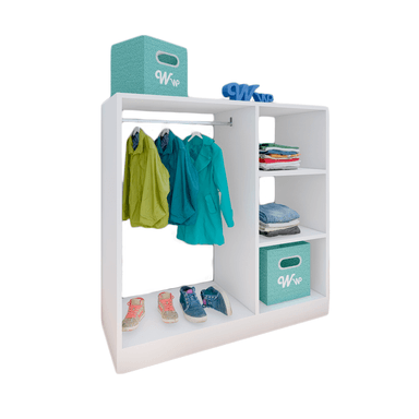 CLÓSET WONDER WOOD MUEBLERÍA ORGANIZADOR MONTESSORI 3 COMPARTIMIENTOS MELAMINA NIÑOS Y NIÑAS BLANCO