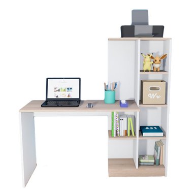 ESCRITORIO WONDER WOOD MUEBLERÍA BLANCO/NATURAL ORGANIZADOR ROBERT SIMPLE
