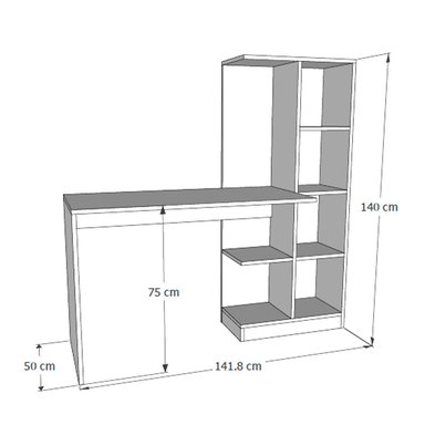ESCRITORIO WONDER WOOD MUEBLERÍA BLANCO/NATURAL ORGANIZADOR ROBERT SIMPLE - 3