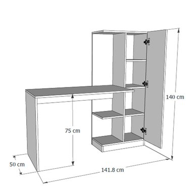 ESCRITORIO WONDER WOOD MUEBLERÍA BLANCO/ROSADO ORGANIZADOR ROBERT CON PUERTA - 3