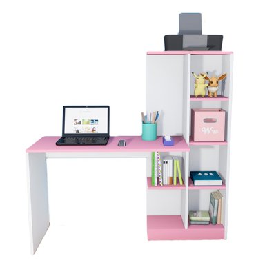 ESCRITORIO WONDER WOOD MUEBLERÍA BLANCO/ROSADO ORGANIZADOR ROBERT SIMPLE