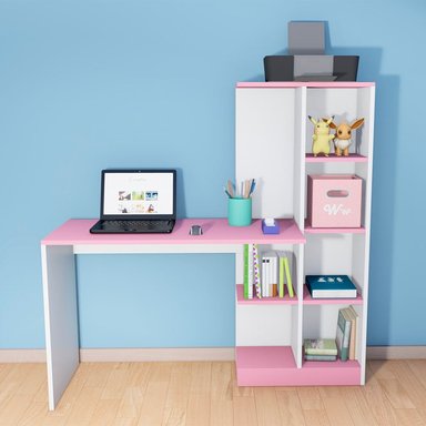 ESCRITORIO WONDER WOOD MUEBLERÍA BLANCO/ROSADO ORGANIZADOR ROBERT SIMPLE - 2