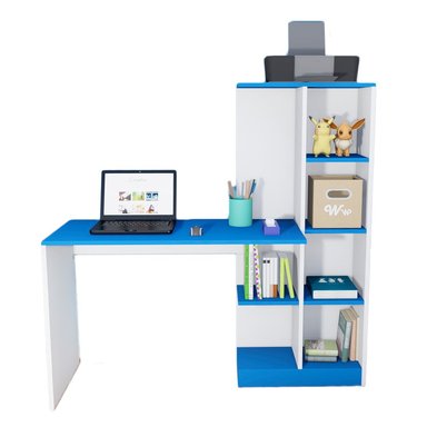 ESCRITORIO WONDER WOOD MUEBLERÍA BLANCO/AZUL ORGANIZADOR ROBERT SIMPLE