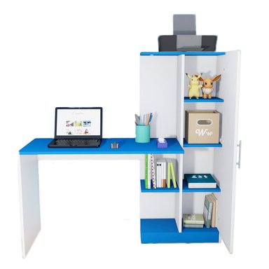 ESCRITORIO WONDER WOOD MUEBLERÍA BLANCO/AZUL ORGANIZADOR ROBERT CON PUERTA