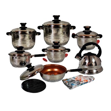 SET DE OLLAS SUPREMA 14 PIEZAS SU-TC020-14PC ACERO INOXIDABLE NEGRO