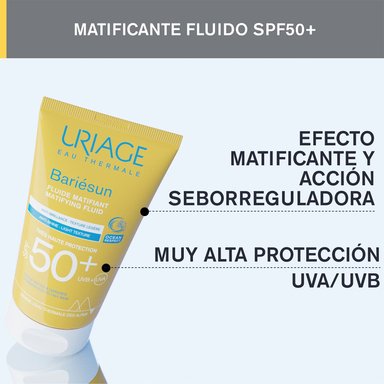 BLOQUEADOR SOLAR FACIAL URIAGE BARIESUN FLUIDO MAT PIELES MIXTAS GRASAS SPF 50+ 50 ML - 3